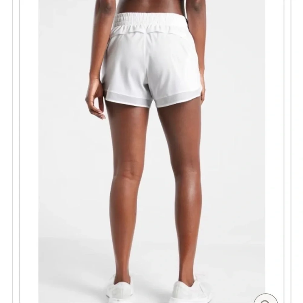 Athleta Mesh Racer Run 4" Shorts - Picture 4 of 6